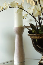 Load image into Gallery viewer, Gold Textured Pillar Candle Holder
