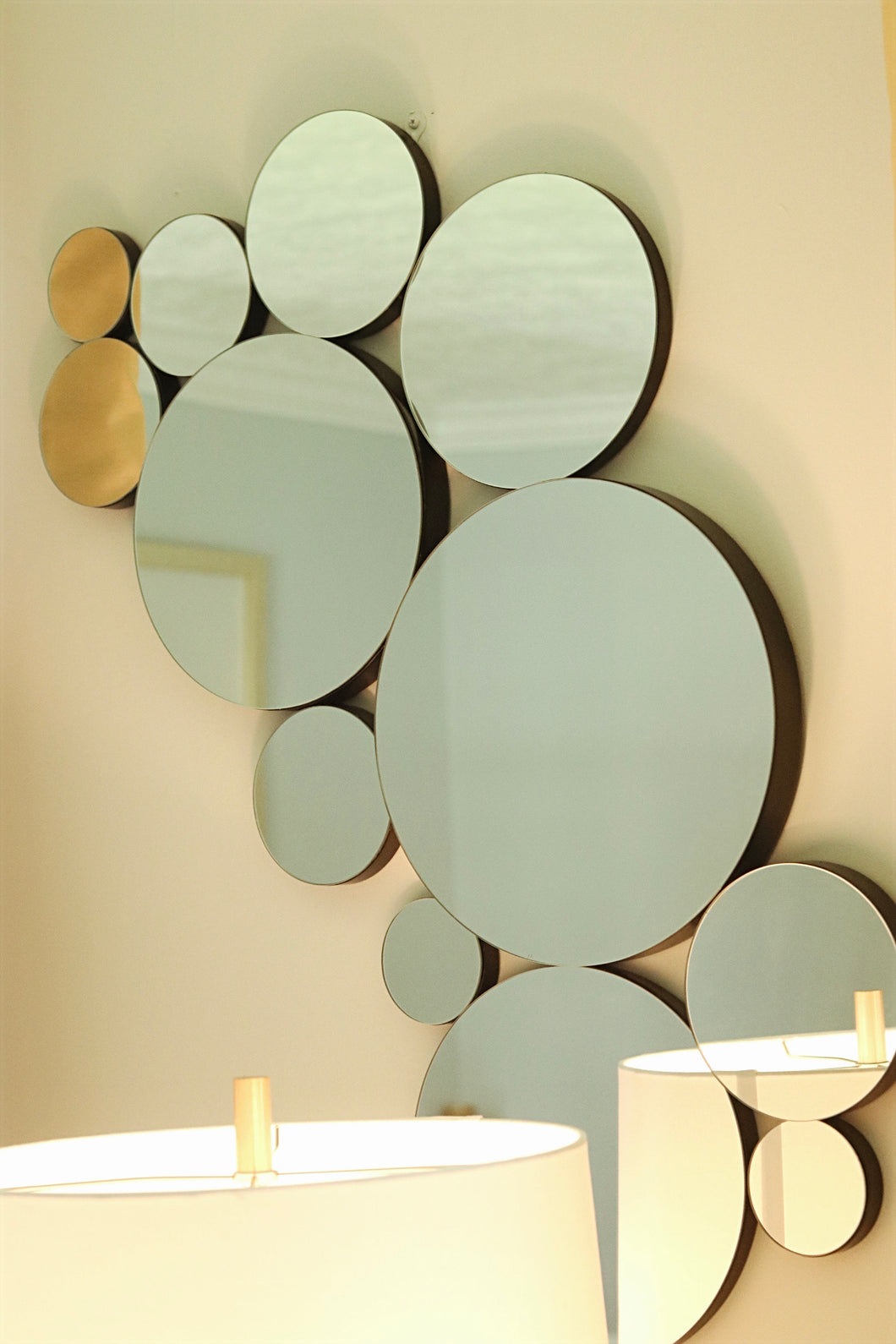 Black Framed Multi Circle Mirror