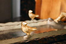 Load image into Gallery viewer, Small Silver Tray with Gold Bird and Gold Handle
