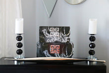 Load image into Gallery viewer, Black and Silver Crystal Candle Holder
