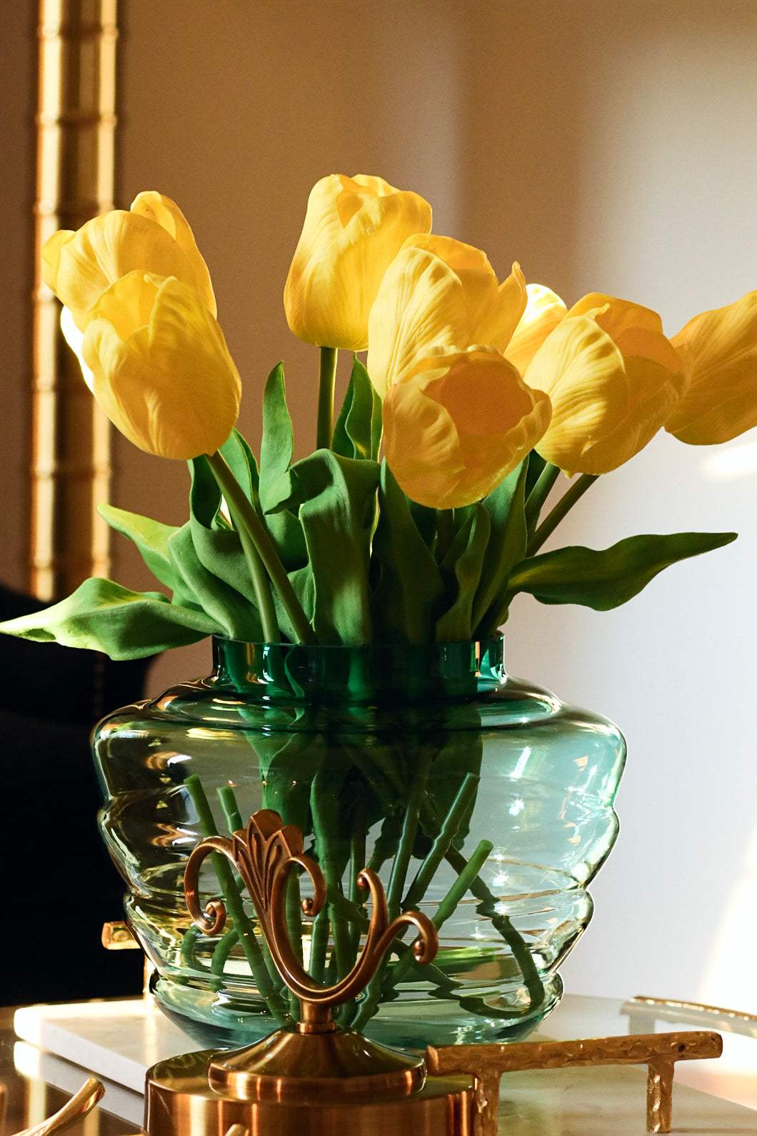 Blue/Green Vase with Lid