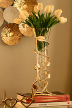 Load image into Gallery viewer, Gold Leaf Vase with Removable Glass
