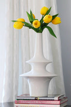 Load image into Gallery viewer, White Two Ring Ceramic Vase
