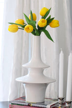 Load image into Gallery viewer, White Two Ring Ceramic Vase
