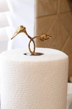 Load image into Gallery viewer, Stainless Steel Paper Towel Holder with Gold Leaf Design
